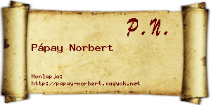 Pápay Norbert névjegykártya